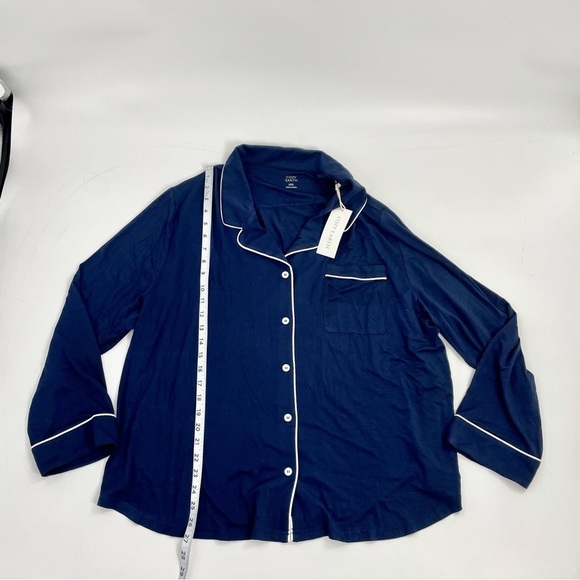 NWT COZY EARTH Navy Long Sleeve Bamboo Pajama Top Button Down Sleep Shirt‎ XXXL - Picture 10 of 14